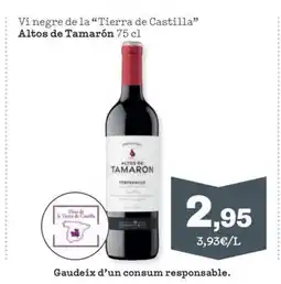 Sorli ALTOS DE TAMARÓN Vi negre de la Tierra de Castilla oferta