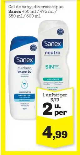 Sorli SANEX Gel de bany, diversos tipus oferta