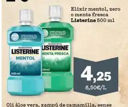 Sorli LISTERINE Elixir mentol, zero o menta fresca oferta