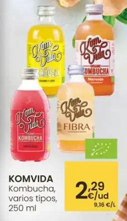 Eroski KOMVIDA Kombucha, varios tipos oferta