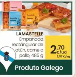 Eroski LAMASTELLE Empanada rectángular de atún, carne o pollo oferta