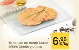 Eroski Filete ruso de cerdo Duroc relleno jamón y queso oferta