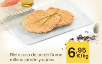Eroski Filete ruso de cerdo Duroc relleno jamón y queso oferta