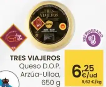 Eroski TRES VIAJEROS Queso D.O.P. Arzúa-Ulloa oferta