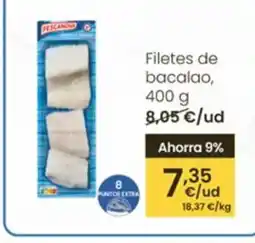 Eroski Filetes de bacalao oferta
