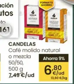 Eroski CANDELAS Café molido natural o mezcla oferta