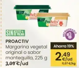 Eroski PROACTIV Margarina vegetal Ahorra 19% original o sabor oferta