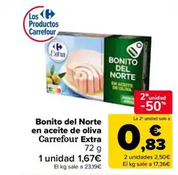 Carrefour Bonito del Norte en aceite de oliva Carrefour Extra oferta