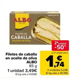 Carrefour ALBO Filetes de caballa en aceite de oliva oferta