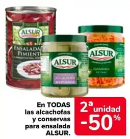 Carrefour ALSUR En todas las alcachofas y conservas para ensalada oferta