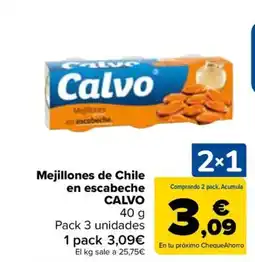 Carrefour CALVO Mejillones de Chile en escabeche oferta