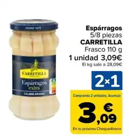 Carrefour CARRETILLA Espárragos 5/8 piezas frasco oferta