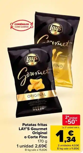 Carrefour LAY'S Patatas fritas Gourmet Original o Corte Fino oferta