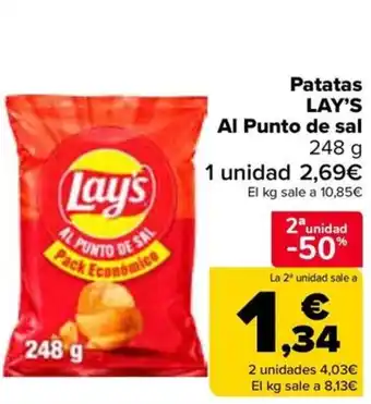 Carrefour LAY'S Patatas Al Punto de sal oferta