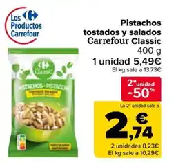 Carrefour Pistachos tostados y salados Carrefour Classic oferta