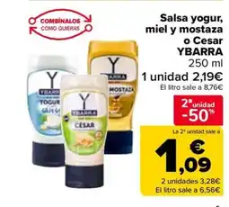 Carrefour YBARRA Salsa yogur, miel y mostaza o Cesar oferta