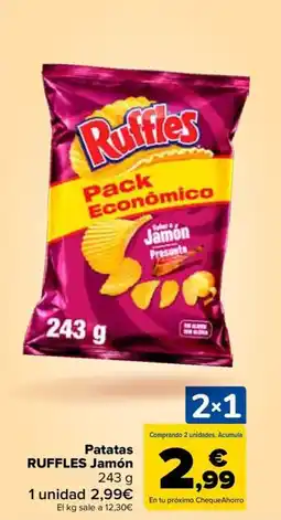 Carrefour RUFFLES Patatas Jamón oferta
