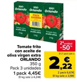 Carrefour ORLANDO Tomate frito con aceite de oliva virgen extra oferta