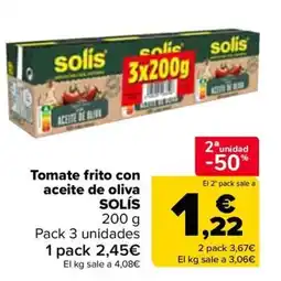 Carrefour SOLÍS Tomate frito con aceite de oliva oferta