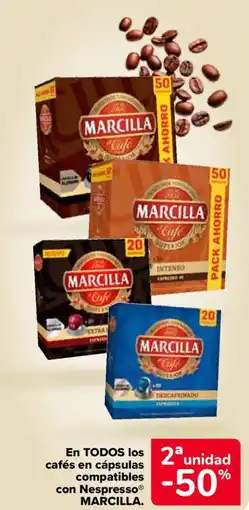 Carrefour MARCILLA En todos los cafés en cápsulas compatibles con nespresso® oferta