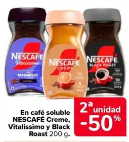 Carrefour NESCAFÉ En café soluble Creme, Vitalissimo y Black Roast oferta