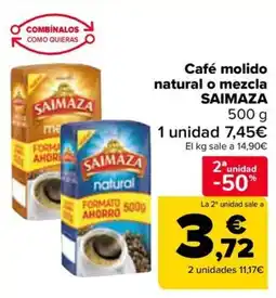 Carrefour SAIMAZA Café molido natural o mezcla oferta