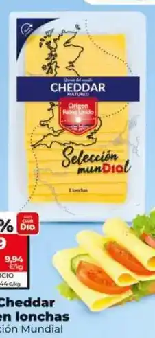 Dia Dia seleccion mundial - queso cheddar inglés en lonchas oferta