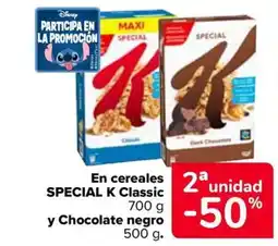 Carrefour SPECIAL K Classic En cereales y Chocolate negro oferta