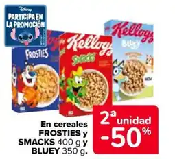Carrefour KELLOGG'S En cereales frosties y smacks bluey oferta