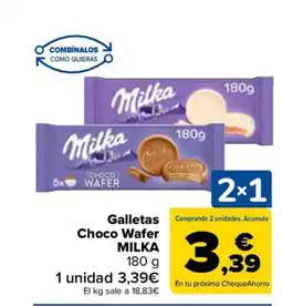 Carrefour MILKA Galletas Choco Wafer oferta