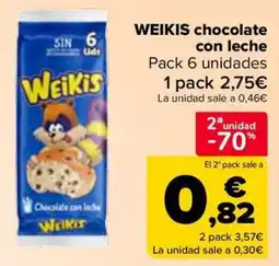 Carrefour WEIKIS chocolate con leche oferta