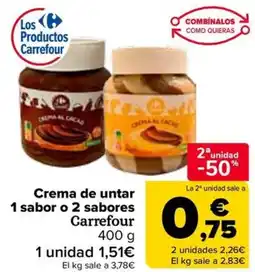 Carrefour Crema de untar 1 sabor o 2 sabores Carrefour oferta