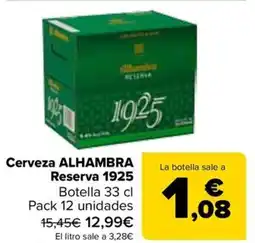 Carrefour ALHAMBRA 1925 Cerveza Reserva 1925 oferta