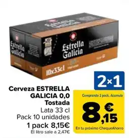 Carrefour ESTRELLA GALICIACerveza 0 ,0 Tostada oferta