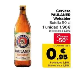 Carrefour PAULANER Cerveza Weissbier oferta