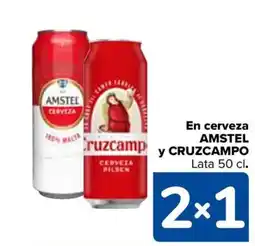 Carrefour AMSTEL y CRUZCAMPO En cerveza oferta
