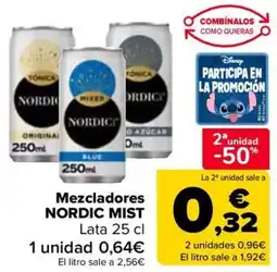 Carrefour NORDIC MIST Mezcladores oferta
