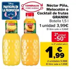 Carrefour GRANINI Néctar Piña, Melocotón o Cocktail de frutas oferta