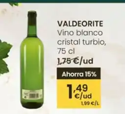 Eroski VALDEORITE Vino blanco cristal turbio oferta