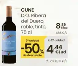 Eroski CUNE D.O. Ribera del Duero, roble, tinto oferta