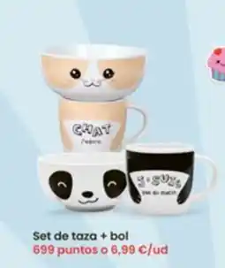 Eroski Set de taza + bol oferta
