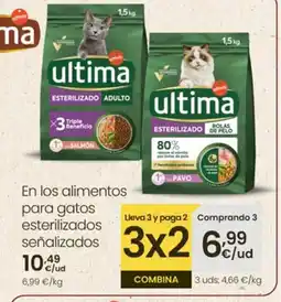 Eroski En los alimentos para gatos esterilizados señalizados oferta