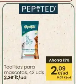 Eroski Toallitas para mascotas oferta