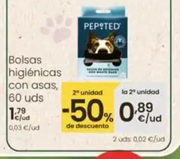 Eroski Bolsas higiénicas con asas, 60 uds oferta