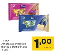 Alimerka TIRMA Ambrosias chocolate blanco o tradicionale oferta