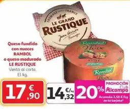 Alcampo Queso fundido con nueces oferta