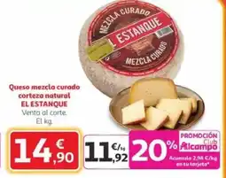 Alcampo EL ESTANQUE Queso mezcla curado corteza natural oferta