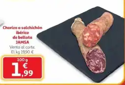 Alcampo JAMSA Chorizo o salchichón ibérico de bellota oferta
