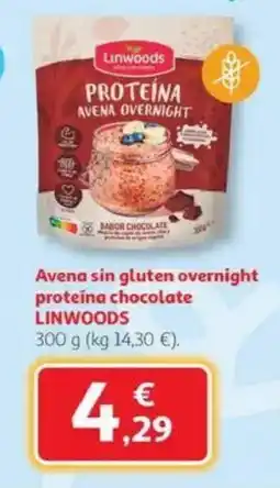 Alcampo LINWOODS Avena sin gluten overnight proteína chocolate oferta