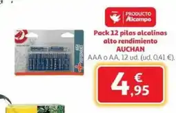 Alcampo Pack 12 pilas alcalinas alto rendimiento oferta